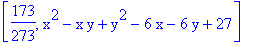 [173/273, x^2-x*y+y^2-6*x-6*y+27]